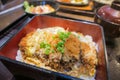 Japanese cuisine Katsudon. Royalty Free Stock Photo