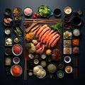 japanese cuisine knolling professional food photo