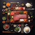 japanese cuisine knolling professional food photo