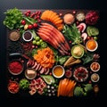 japanese cuisine knolling professional food photo