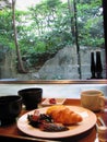 Japanese Cuisine Marriot Hotel Tokyo Breakfast Energy Brunch Scenic Garden View Restaurant Coffee Bread Croissant Sausage Veggie Royalty Free Stock Photo