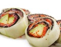 Japanese Cuisine - Salmon Rolls Royalty Free Stock Photo