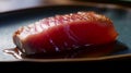 Japanese cuisine. Seared tuna on a ceramic plate Royalty Free Stock Photo