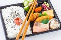 Japanese cuisine a single-portion takeout Royalty Free Stock Photo