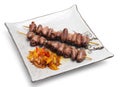 Japanese Cuisine - Skewered Chicken Heart Royalty Free Stock Photo