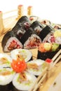 Japanese Cuisine - Sushi Set Royalty Free Stock Photo