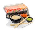 Japanese cuisine, sushi set in a package