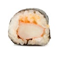 Japanese Cuisine Sushi. single. one. on white background Royalty Free Stock Photo