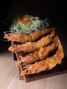 Japanese cuisine. tempura prawn