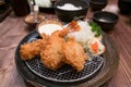 Japanese Cuisine - Tempura Shrimp and Pork (Deep Fried) Royalty Free Stock Photo