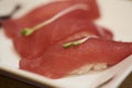 Japanese cuisine tuna sushi Royalty Free Stock Photo