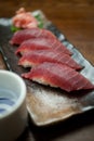 Japanese Cuisine Tuna Sushi and sake Royalty Free Stock Photo