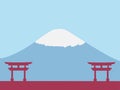 Japanese Culture Day Background or Greeting Card Design. Illustration of a Japanese gate with mount fuji in the background, and a Royalty Free Stock Photo