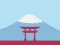 Japanese Culture Day Background or Greeting Card Design. Illustration of a Japanese gate with mount fuji in the background, and a Royalty Free Stock Photo