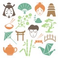 Japanese culture design elements collection