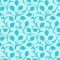 Japanese Curl Leaf Branch Ivy Vector Seamless Pattern