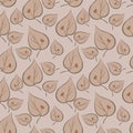 Japanese Curl Leaf Fall Vector Seamless Pattern