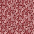 Japanese Curl Line Checkered Vector Seamless Pattern