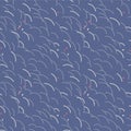 Japanese Curl Line Flow Vector Seamless Pattern