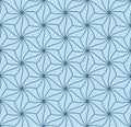 Japanese Curl Line Hexagon Star Vector Seamless Pattern
