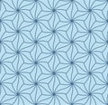 Japanese Curl Line Hexagon Star Vector Seamless Pattern