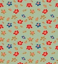 Japanese Curl Petal Flower Vector Seamless Pattern