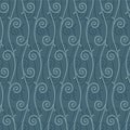 Japanese Curl Vine Vector Seamless Pattern