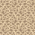 Japanese Curl Vine Vector Seamless Pattern