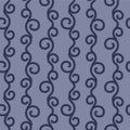 Japanese Curl Vine Vector Seamless Pattern