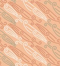 Japanese Curl Wave Line Vector Seamless Pattern