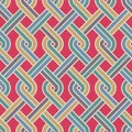 Japanese Curl Zigzag Weave Vector Seamless Pattern
