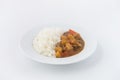 Japanese Curry with rice isolated Royalty Free Stock Photo