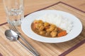 Japanese Curry with rice on table ready to serve Royalty Free Stock Photo