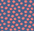 Japanese Cute Cherry Blossom Flower Vector Seamless Pattern Royalty Free Stock Photo