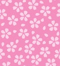 Japanese Cute Cherry Blossom Vector Seamless Pattern