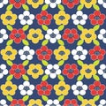 Japanese Cute Colorful Flower Vector Seamless Pattern Royalty Free Stock Photo
