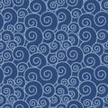 Japanese Cute Curl Wave Vector Seamless Pattern