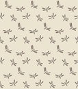 Japanese Cute Dragonfly Vector Seamless Pattern