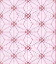 Japanese Cute Flower Hexagon Star Vector Seamless Pattern Royalty Free Stock Photo