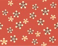 Japanese Cute Flower Vector Seamless Pattern Royalty Free Stock Photo
