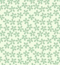 Japanese Cute Green Flower Fall Vector Seamless Pattern Royalty Free Stock Photo