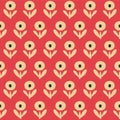 Japanese Cute Simple Bouquet Vector Seamless Pattern