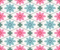 Japanese Cute Star Flower Diamond Vector Seamless Pattern Royalty Free Stock Photo