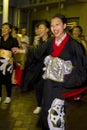 Japanese dancers festival kimono Royalty Free Stock Photo