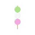 japanese dango flat design vector illustration. japan cuisine and street food Royalty Free Stock Photo