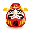 Japanese Daruma doll with hat of god of weatlh Royalty Free Stock Photo