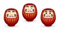 Japanese Daruma doll, simple icon vector illustration.