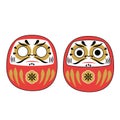 Japanese Daruma Dolls with and without eyes. Traditional mascot for asian new Year holidays