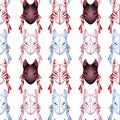 Japanese deamon fox pattern Royalty Free Stock Photo