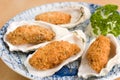 Japanese deep fried breadcrumbed oysters